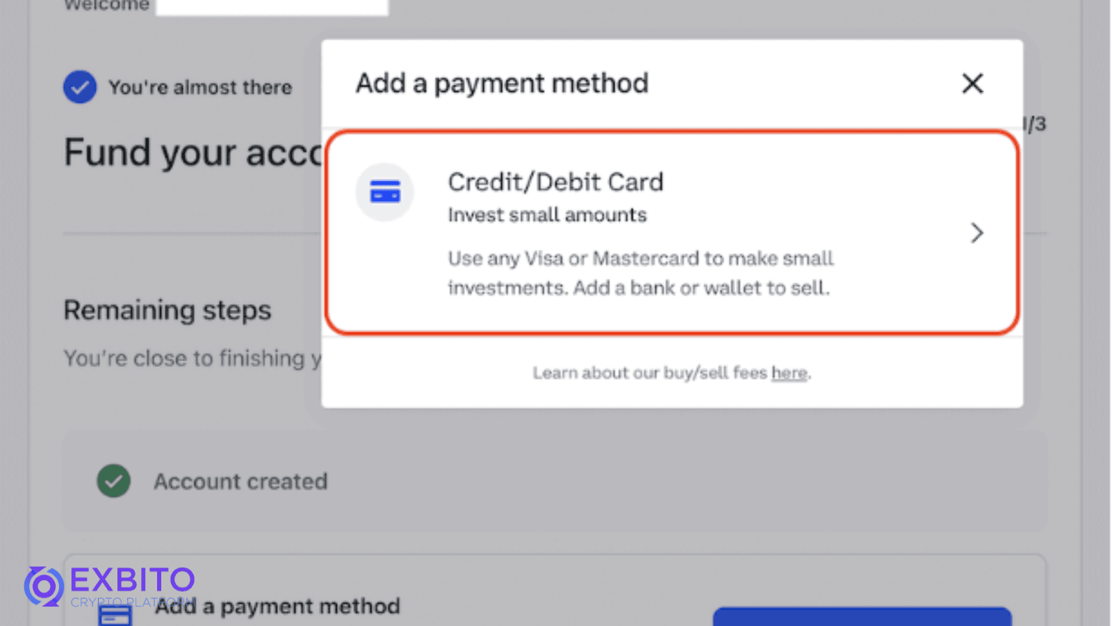 سپس، بر روی گزینه CreditDebit Card کلیک کنید